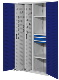 Kappes Vertikalschrank RasterPlan®, 2 Auszüge, RAL7035 Lichtgrau/RAL5010 Enzianblau