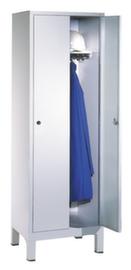 C+P Garderobenschrank Evolo lichtgrau mit 2 Abteilen - glatte Türen, Abteilbreite 300 mm