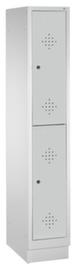 C+P Doppelstöckiger Garderobenschrank Classic mit 1x2 Abteilen mit Lüftungsrosetten, Abteilbreite 400 mm