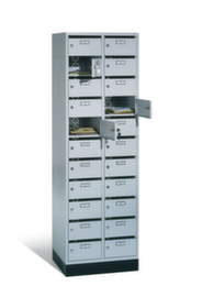 C+P Verteilerschrank Evolo, 22 Fächer, RAL7035 Lichtgrau/RAL7035 Lichtgrau