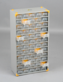 Allit Kleinteilemagazin VarioPlus Metall 90, 60 Schublade(n), grau/transparent