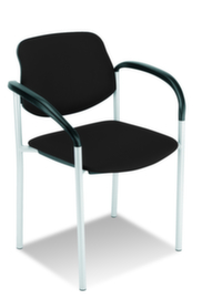 Nowy Styl 6-fach stapelbarer Besucherstuhl Style mit Polstern, Sitz Kunstleder, schwarz