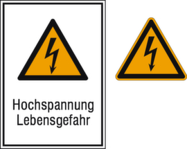 Warnschild mit Text