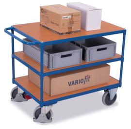 VARIOfit Tischwagen 1000x700 mm, Traglast 500 kg, 3 Etagen