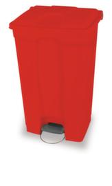 Tretabfallbehälter, 70 l, rot, Deckel rot