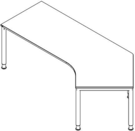 Höhenverstellbarer Winkel-Schreibtisch RQ60 mit 4-Fußgestell
