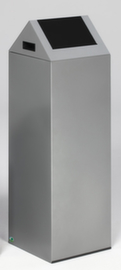 VAR Wertstoffsammler WSG 85 S mit Schwingdeckel, 89 l, silber, Deckel RAL7021 Schwarzgrau