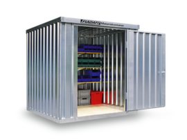 S&auml;bu Verzinkter Materialcontainer FLADAFI&reg; mit Fl&uuml;gelt&uuml;r