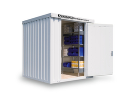 S&auml;bu Isolierter Materialcontainer mit Fu&szlig;boden fertig montiert