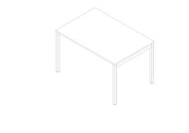 Quadrifoglio Schreibtisch Practika mit 4-Fußgestell, Breite x Tiefe 1200 x 800 mm, Platte weiß