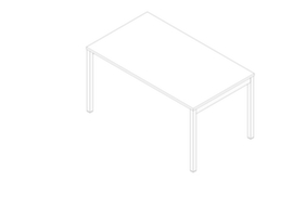 Quadrifoglio Schreibtisch Practika mit 4-Fußgestell, Breite x Tiefe 1400 x 800 mm, Platte weiß