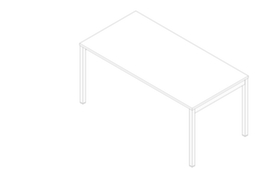 Quadrifoglio Schreibtisch Practika mit 4-Fußgestell, Breite x Tiefe 1600 x 800 mm, Platte weiß
