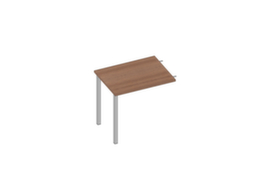 Quadrifoglio Höhenverstellbarer Anbautisch Practika für Schreibtisch mit 4-Fußgestell, Breite x Tiefe 800 x 600 mm, Platte Nuss Canaletto