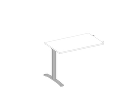 Quadrifoglio Anbautisch Practika für Schreibtisch mit C-Fußgestell, Breite x Tiefe 1000 x 600 mm, Platte weiß