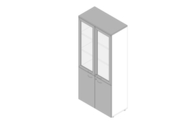 Quadrifoglio Glastürenschrank Practika mit Glastüren mit Rahmen