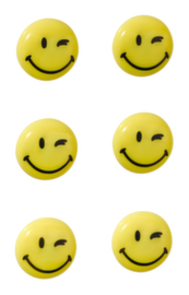 Franken Magnet "Happy", gelb, Ø 30 mm