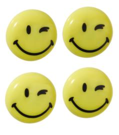 Franken Magnet "Happy", gelb, Ø 40 mm