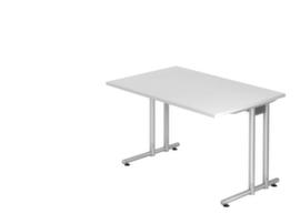 Schreibtisch Terra Nova mit C-Fußgestell, Breite x Tiefe 1200 x 800 mm, Platte weiß