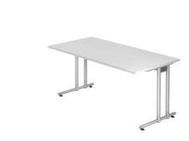 Schreibtisch Terra Nova mit C-Fußgestell, Breite x Tiefe 1600 x 800 mm, Platte weiß