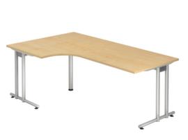 Winkel-Schreibtisch Terra Nova mit C-Fußgestell, Breite x Tiefe 2000 x 800 mm, Platte Ahorn