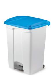 Tretabfalleimer gemäß HACCP, 90 l, weiß, Deckel blau