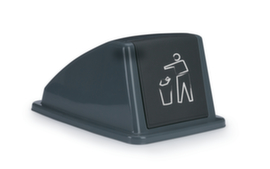 Auflagedeckel mit Push-Einwurfklappe f&uuml;r Abfallbeh&auml;lter, anthrazit