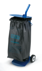 Fahrbarer Müllsackständer, für 110-Liter-Säcke, blau, Deckel blau