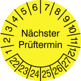 Runde Prüfplakette ohne Jahresfarbe