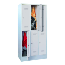 PAVOY Doppelstöckiger Garderobenschrank Basis mit 3x2 Abteilen, Abteilbreite 300 mm