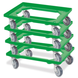 Kastenroller-Set mit offenem Winkelrahmen, Traglast 250 kg, grün