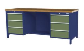 Bedrunka + Hirth Werkbank mit Gestell in vielen Farben und verschiedenen Platten