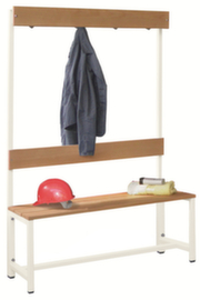 PAVOY Umkleidebank Basis mit Haken und Holzleisten