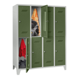 PAVOY Doppelstöckiger Garderobenschrank Basis mit 4x2 Abteilen, Abteilbreite 400 mm