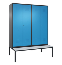 C+P Umkleideschrank Classic mit Sitzbank + 4 Abteile je 2 gemeinsam verschließbar, Abteilbreite 400 mm
