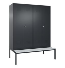 C+P Umkleideschrank Classic mit Sitzbank + 4 Abteile je 2 gemeinsam verschließbar, Abteilbreite 400 mm