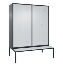 C+P Umkleideschrank Classic mit Sitzbank + 4 Abteile je 2 gemeinsam verschließbar, Abteilbreite 400 mm