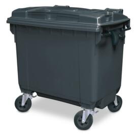 Müllcontainer mit Scharnierdeckel, 660 l, grau