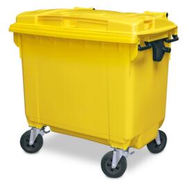 Müllcontainer mit Scharnierdeckel, 660 l, gelb