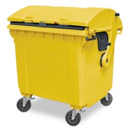 Müllcontainer mit Schiebedeckel, 1100 l, gelb