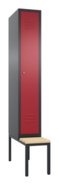 C+P Umkleideschrank Classic mit Sitzbank + 1 Abteil, Abteilbreite 300 mm