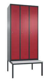 C+P Sitzbankschrank Classic mit 3 Abteilen, Abteilbreite 300 mm