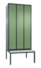 C+P Sitzbankschrank Classic mit 3 Abteilen, Abteilbreite 300 mm