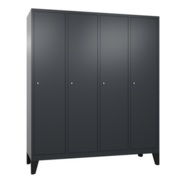 C+P Garderobenschrank Classic mit glatten Türen und 4 Abteilen, Abteilbreite 400 mm