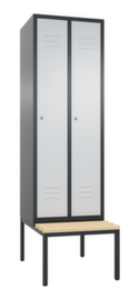 C+P Sitzbankschrank Classic mit 2 Abteilen, Abteilbreite 300 mm