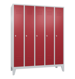 C+P Garderobenschrank Classic mit 5 Abteilen + Türen geschlitzt, Abteilbreite 300 mm