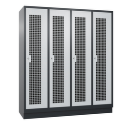 C+P Garderobenschrank Classic mit 4 Abteilen und Mitteltrennwand, Abteilbreite 400 mm