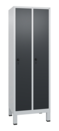 C+P Garderobenschrank Evolo mit 2 Abteilen - glatte Türen, Abteilbreite 300 mm