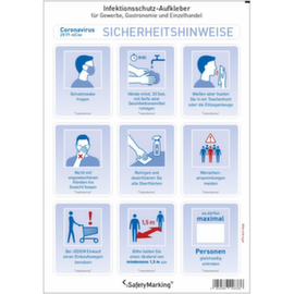 Aufkleberset SafetyMarking®, "Sicherheitshinweise für Gewerbe"