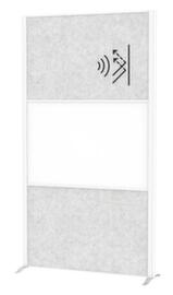 MAUL Stellwand-Tafel MAULconnecto, Höhe x Breite 1800 x 1000 mm, Wand hellgrau/weiß