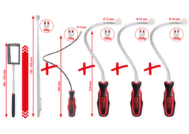 KS Tools Flexibler und Teleskop-Magnethalter und Inspektionsspiegel-Satz